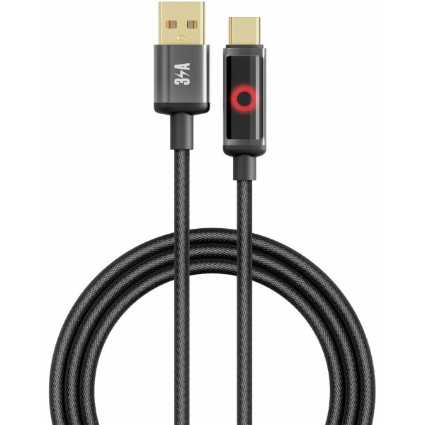 Фото - Кабель YOKI SMART PULSE Type-C 3A 1.2m Black (SM33)